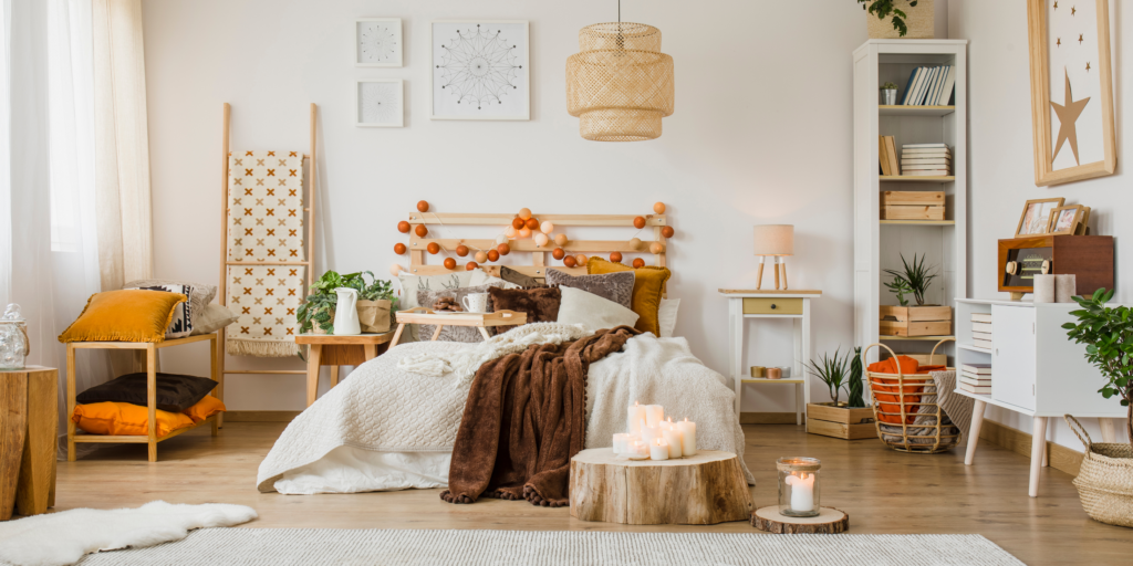 a bedroom featuring hygge interior design