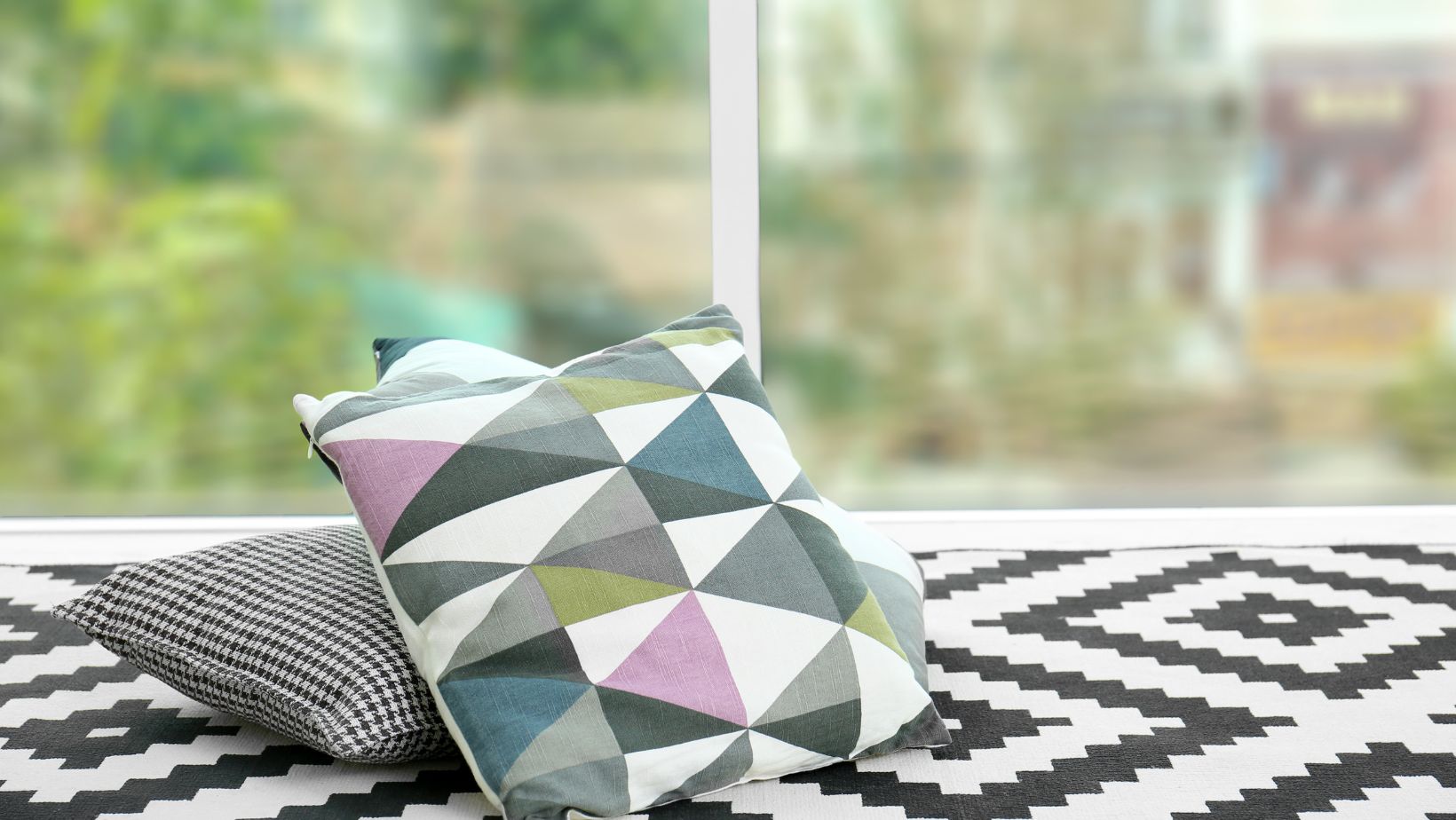 Colorful floor cushions