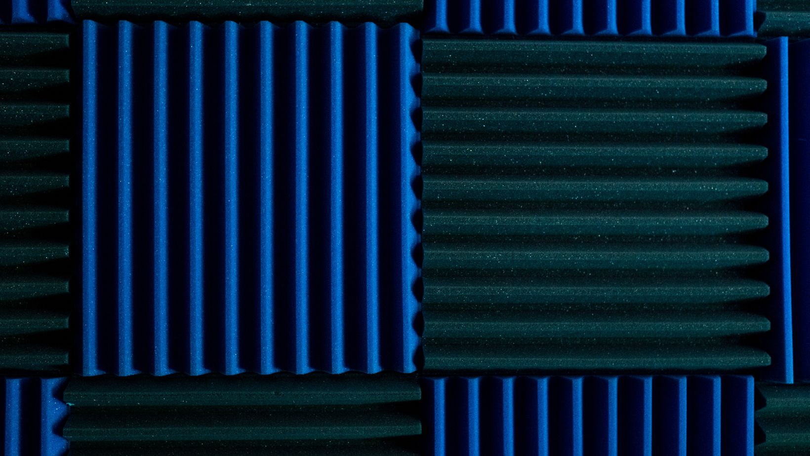 Blue acoustical wall panels