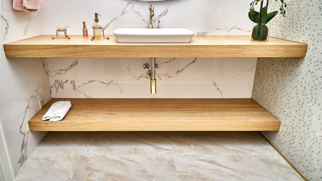 floating sink in a bathroom