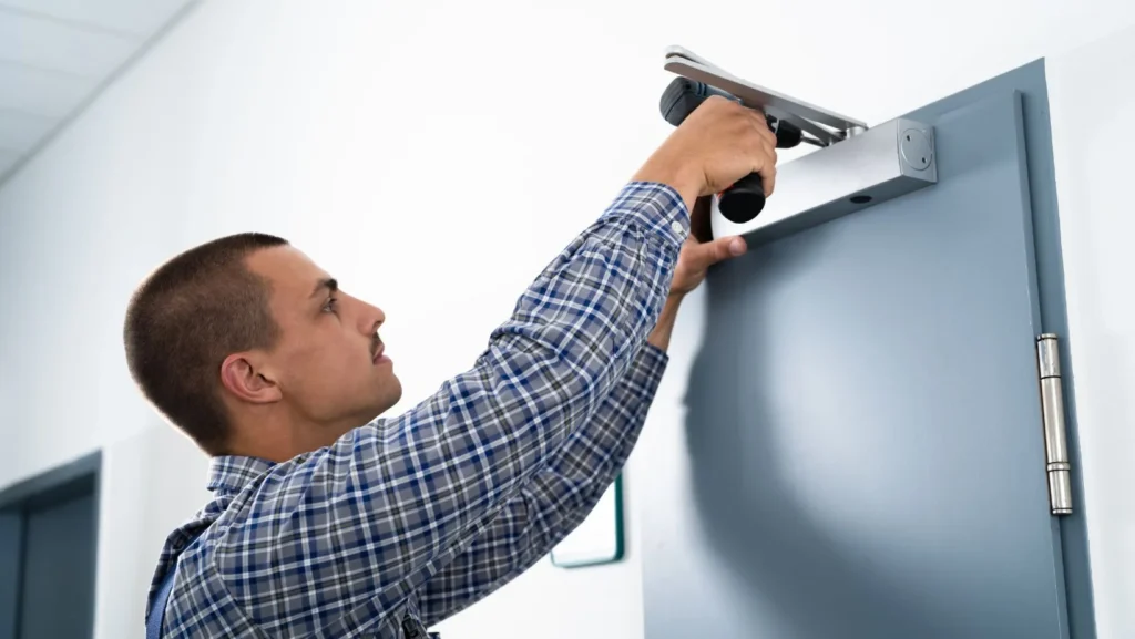 Handyman Installing And Fixing Door Closer
