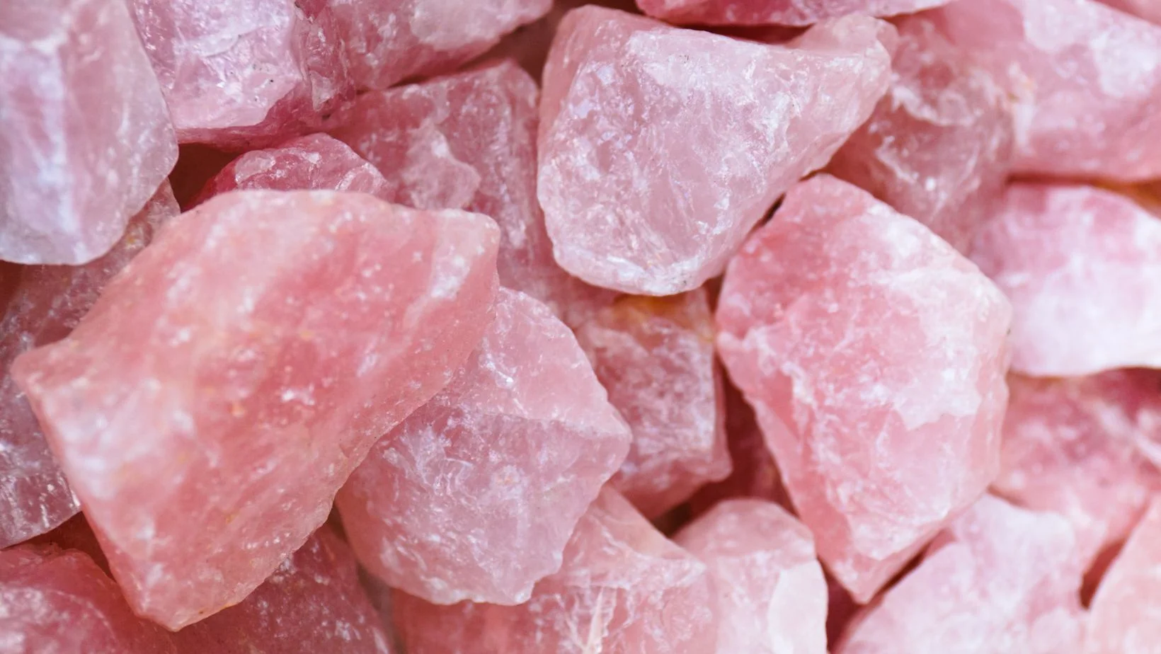 A stack of natural rose quartz